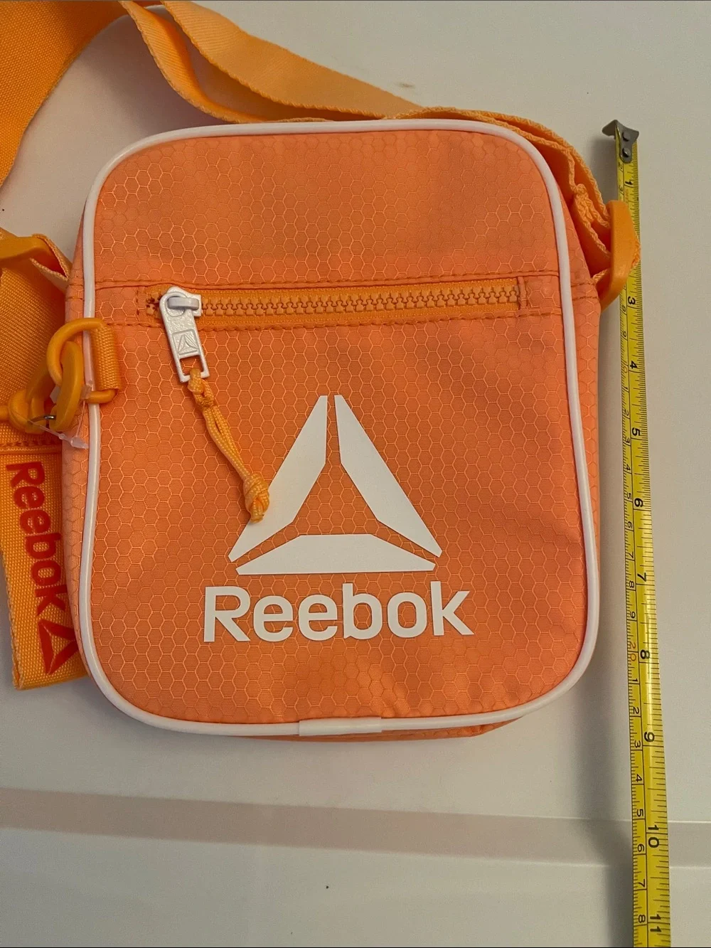 Reebok Orange Mini Crossbody Bag with White Logo